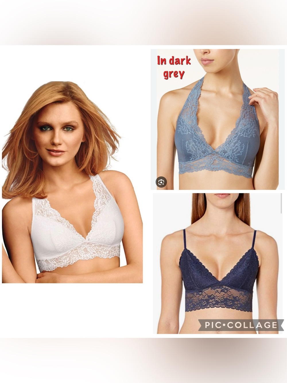 Lot of 3 Maidenform Lace Bralettes- T Back & Longline